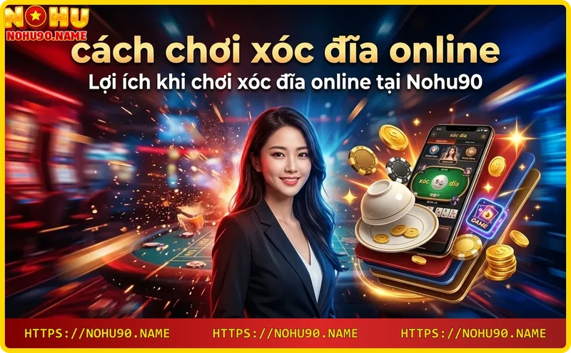 Điện thoại hiển thị kết quả thắng xóc đĩa cùng đồng xu vàng