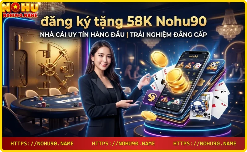 Giao diện Nohu90 trên máy tính bảng với các biểu tượng casino